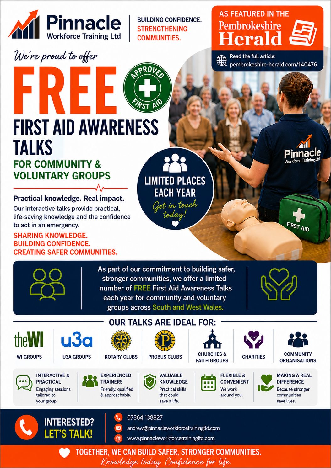 Free First Aid Awareness Talks flyer